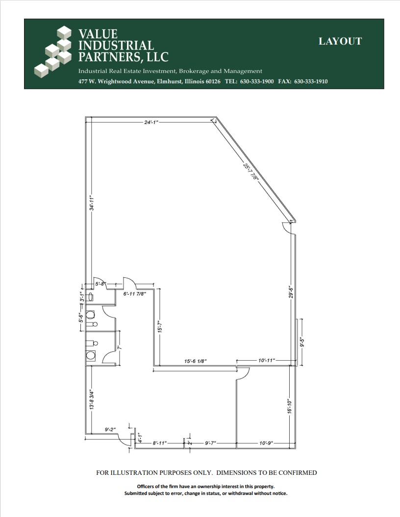 245 W Roosevelt Rd, West Chicago, IL à louer Plan d’étage- Image 1 de 1