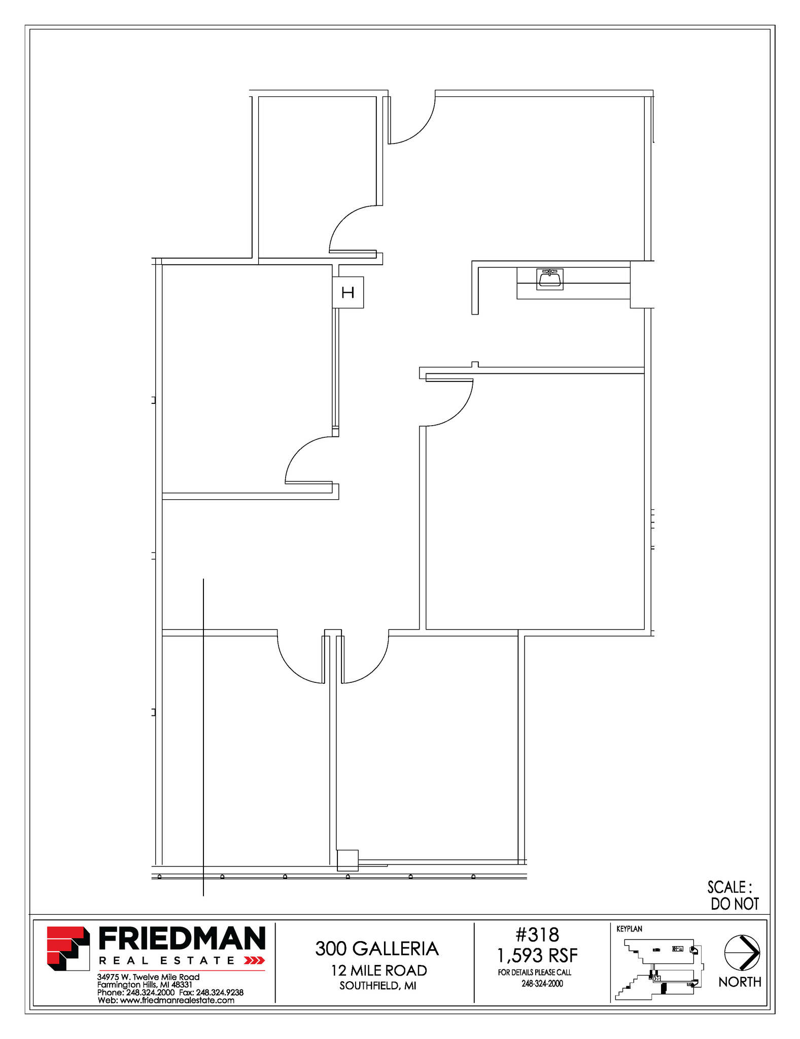 300 Galleria Officentre, Southfield, MI for lease Floor Plan- Image 1 of 2