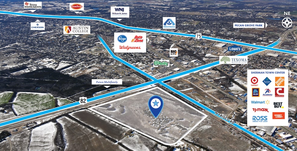 NEC of N. Frisco Road, Sherman, TX for sale - Aerial - Image 2 of 3