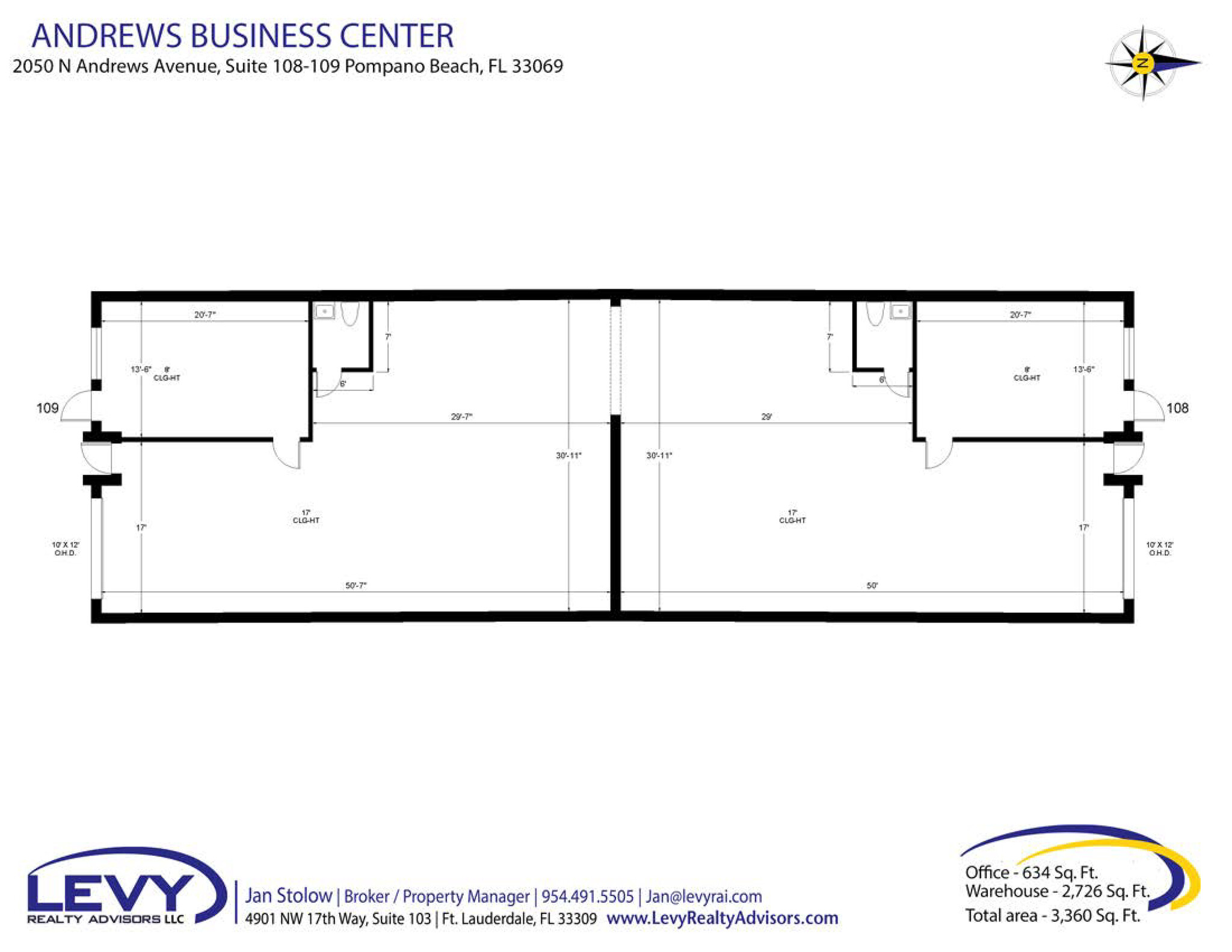 2050 N Andrews Ave, Pompano Beach, FL à louer Plan d  tage- Image 1 de 3