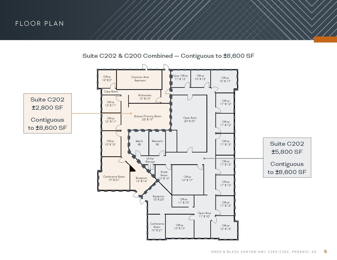 15600-15650 N Black Canyon Hwy, Phoenix, AZ 85053 - Unit C200-202 - - Floor Plan - Image 1 of 1