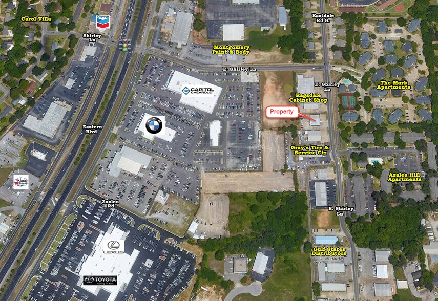 5772-5774 E Shirley Ln, Montgomery, AL à vendre - Aérien - Image 2 de 4