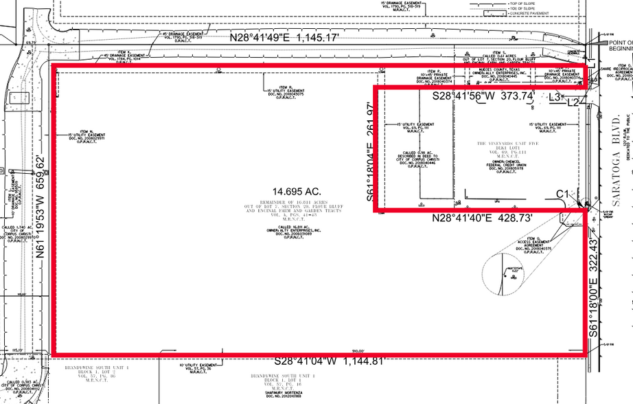 Saratoga Blvd, Corpus Christi, TX à vendre - Plan cadastral - Image 2 de 2