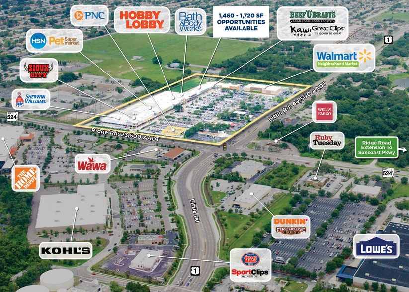 8501-8755 Little Rd, New Port Richey, FL for lease - Aerial - Image 2 of 6
