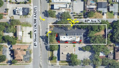 4351 4th St N, Saint Petersburg, FL - Aérien Vue de la carte