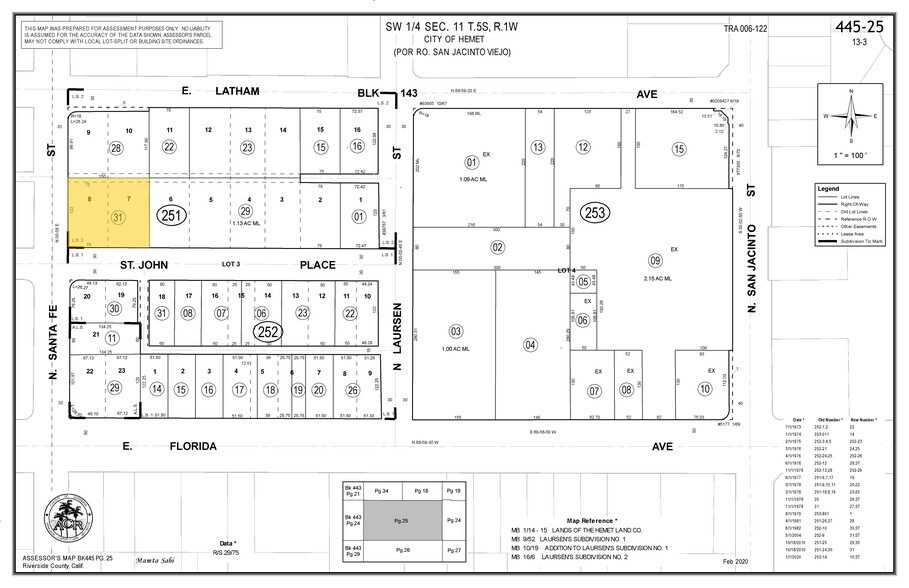 NEC N Santa Fe St & St Johns Pl, Hemet, CA à vendre - Plan cadastral - Image 2 de 2