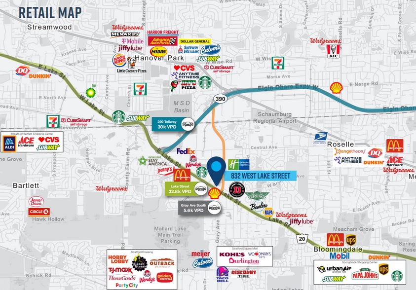 823 W Lake St, Hanover Park, IL à louer - Aérien - Image 3 de 3