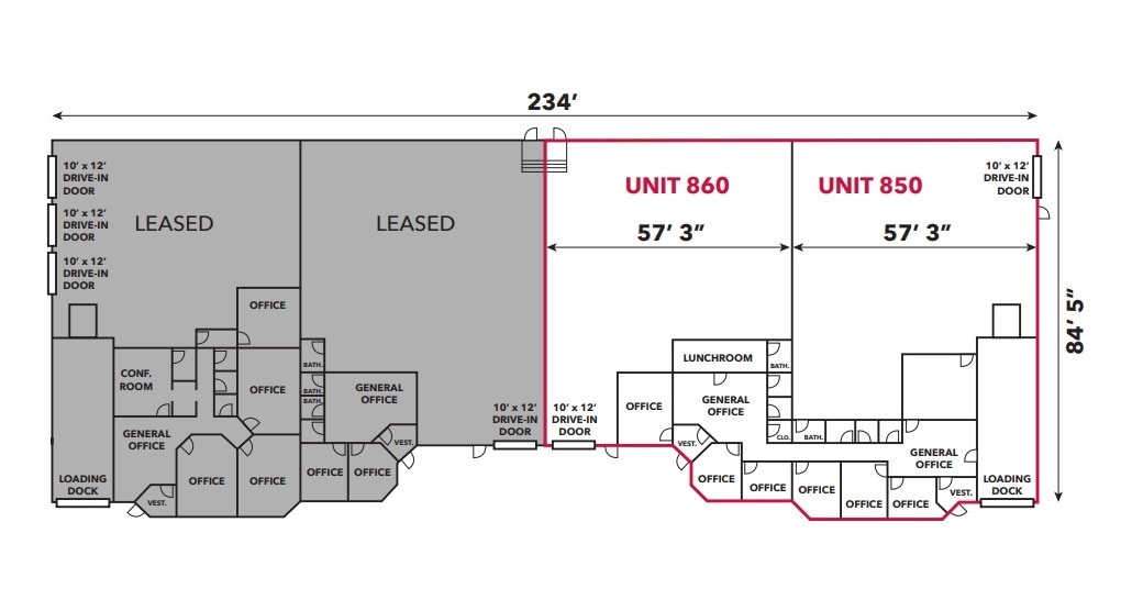 850-880 Church Rd, Elgin, IL for lease Floor Plan- Image 1 of 1