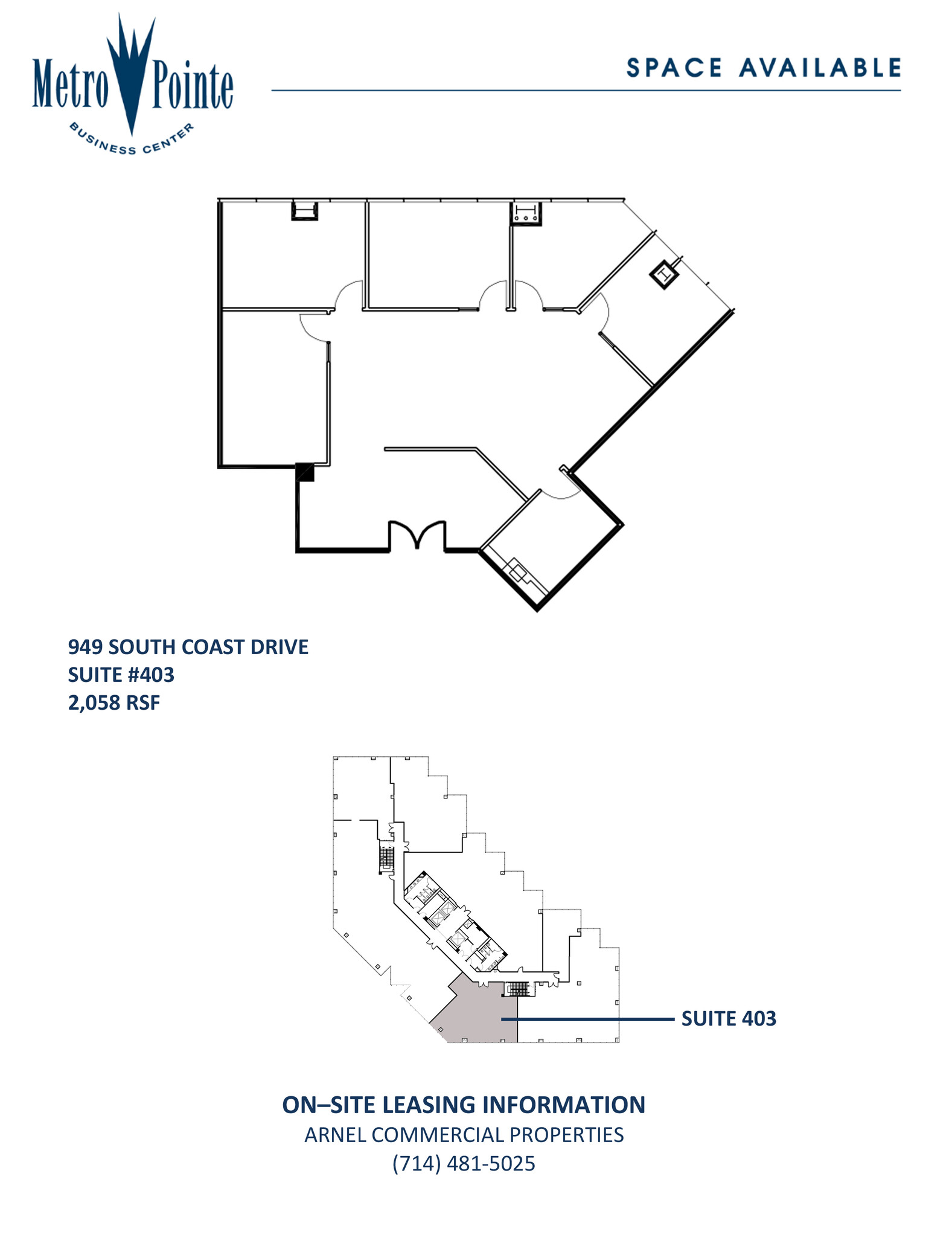 949 S Coast Dr, Costa Mesa, CA à louer Plan d  tage- Image 1 de 1