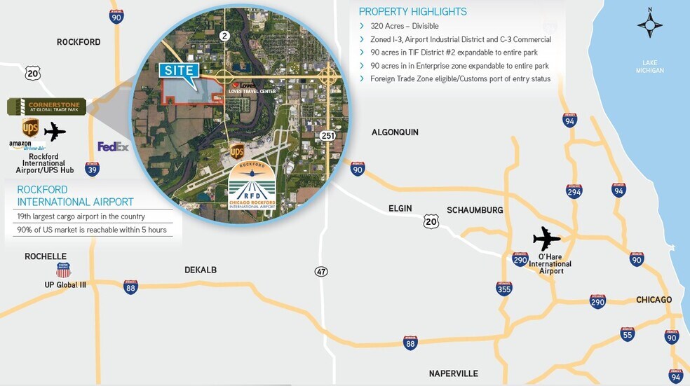 4507 S Main St, Rockford, IL à vendre - Aérien - Image 3 de 3