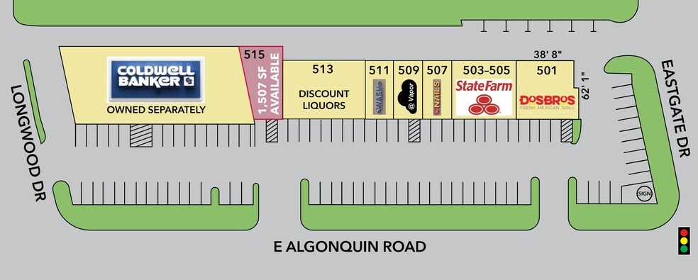 501-515 E Algonquin Rd, Algonquin, IL à louer - Plan de site - Image 2 de 2
