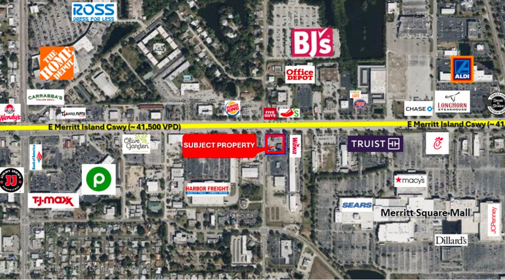 405 E Merritt Island Cswy, Merritt Island, FL for lease - Aerial - Image 2 of 5