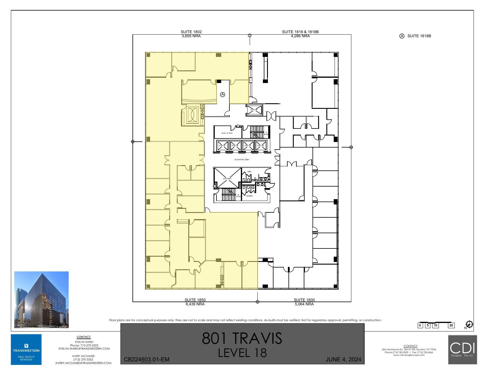 801 Travis St, Houston, TX à louer Plan d  tage- Image 1 de 1