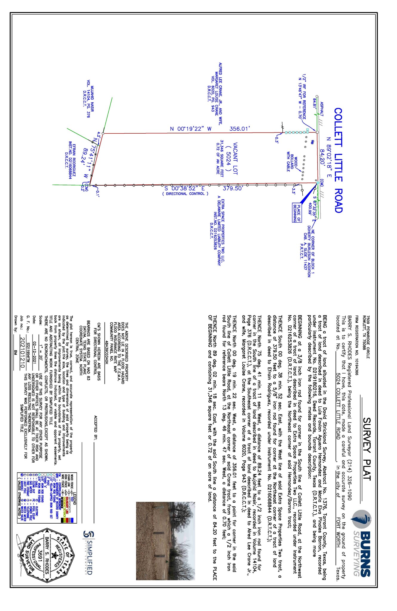 5024 Collett Little Rd, Fort Worth, TX à vendre Plan de site- Image 1 de 2