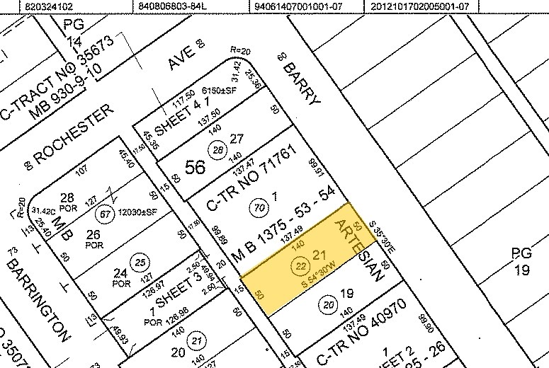1421 Barry Ave, Los Angeles, CA à vendre - Plan cadastral - Image 3 de 3