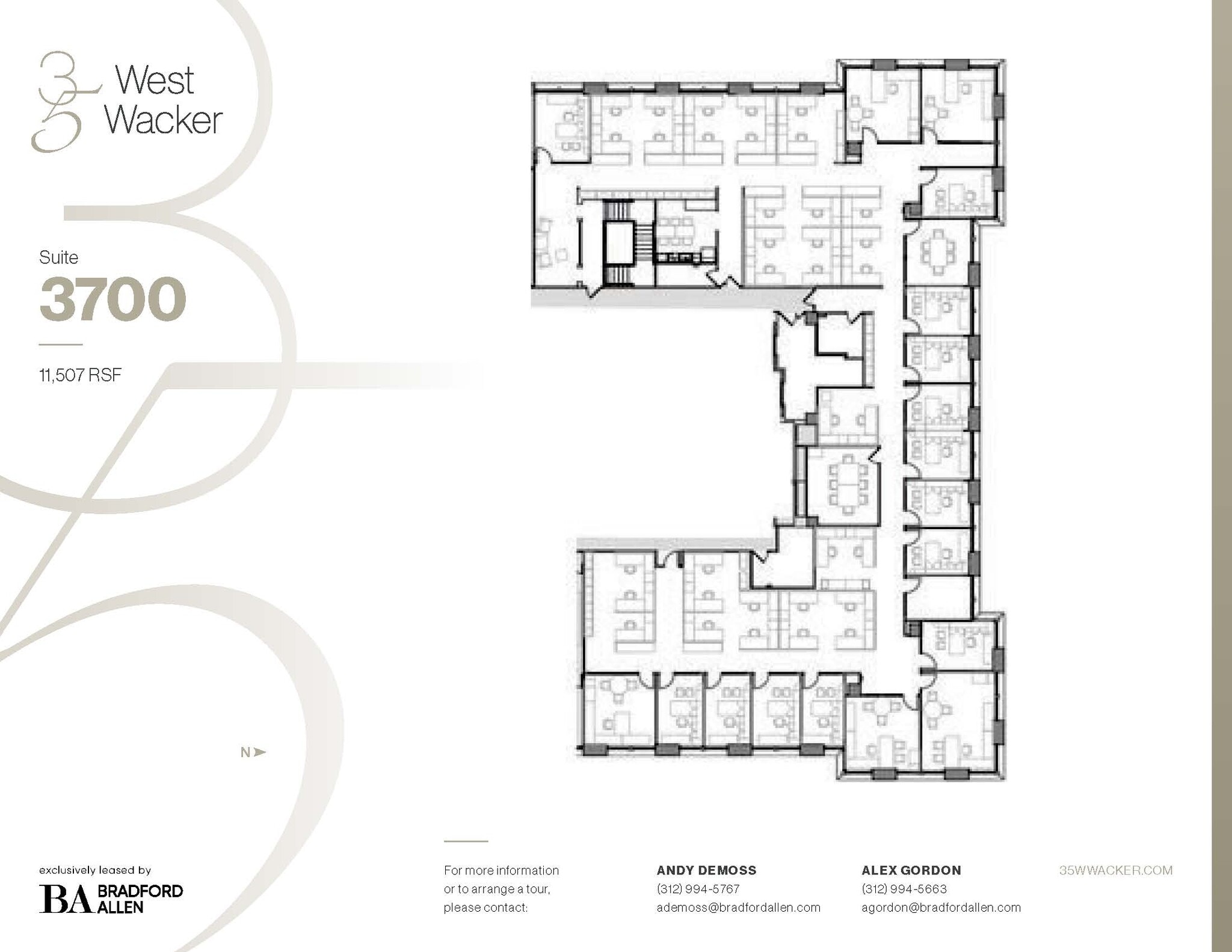 35 W Wacker Dr, Chicago, IL à louer Plan d’étage- Image 1 de 3