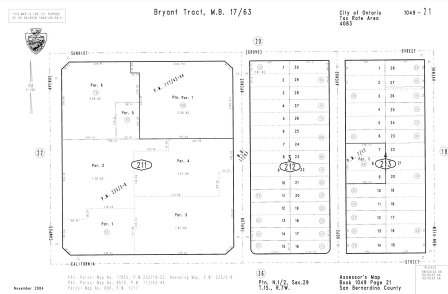 633 S Hope Ave, Ontario, CA for lease - Plat Map - Image 2 of 2