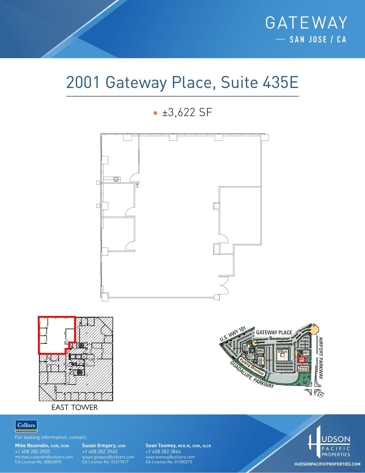 2033 Gateway Pl, San Jose, CA à louer Plan d’étage- Image 1 de 1
