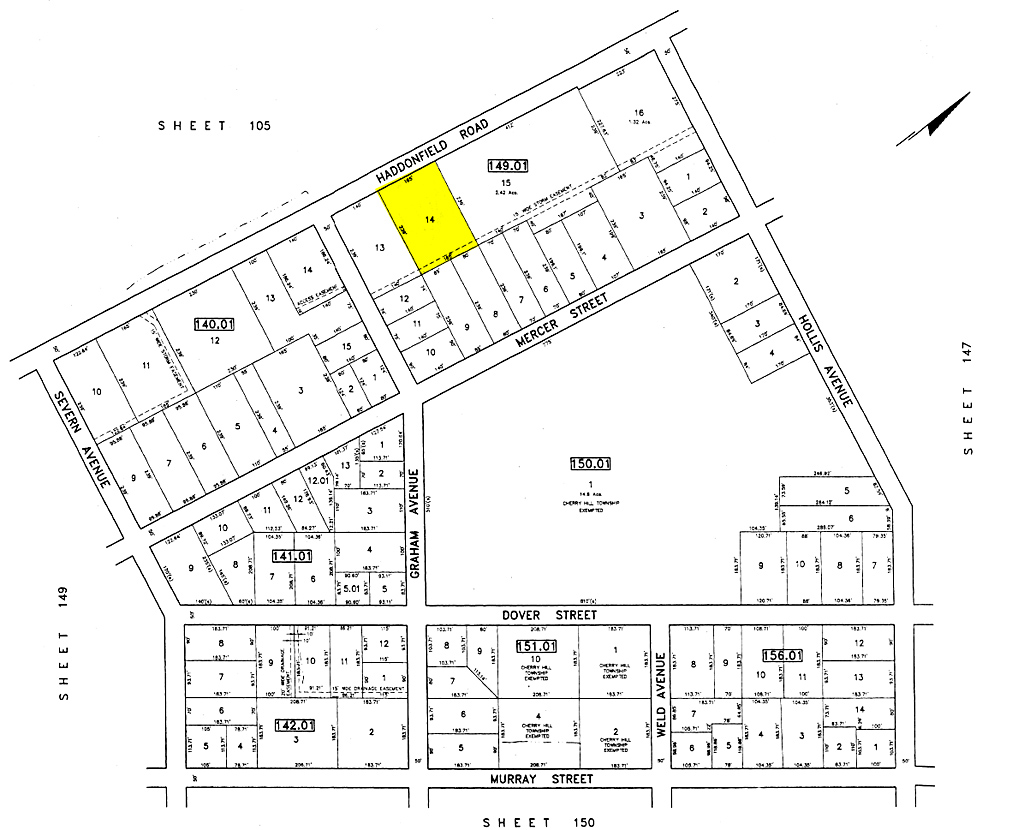 826 Haddonfield Rd, Cherry Hill, NJ à vendre Plan cadastral- Image 1 de 1