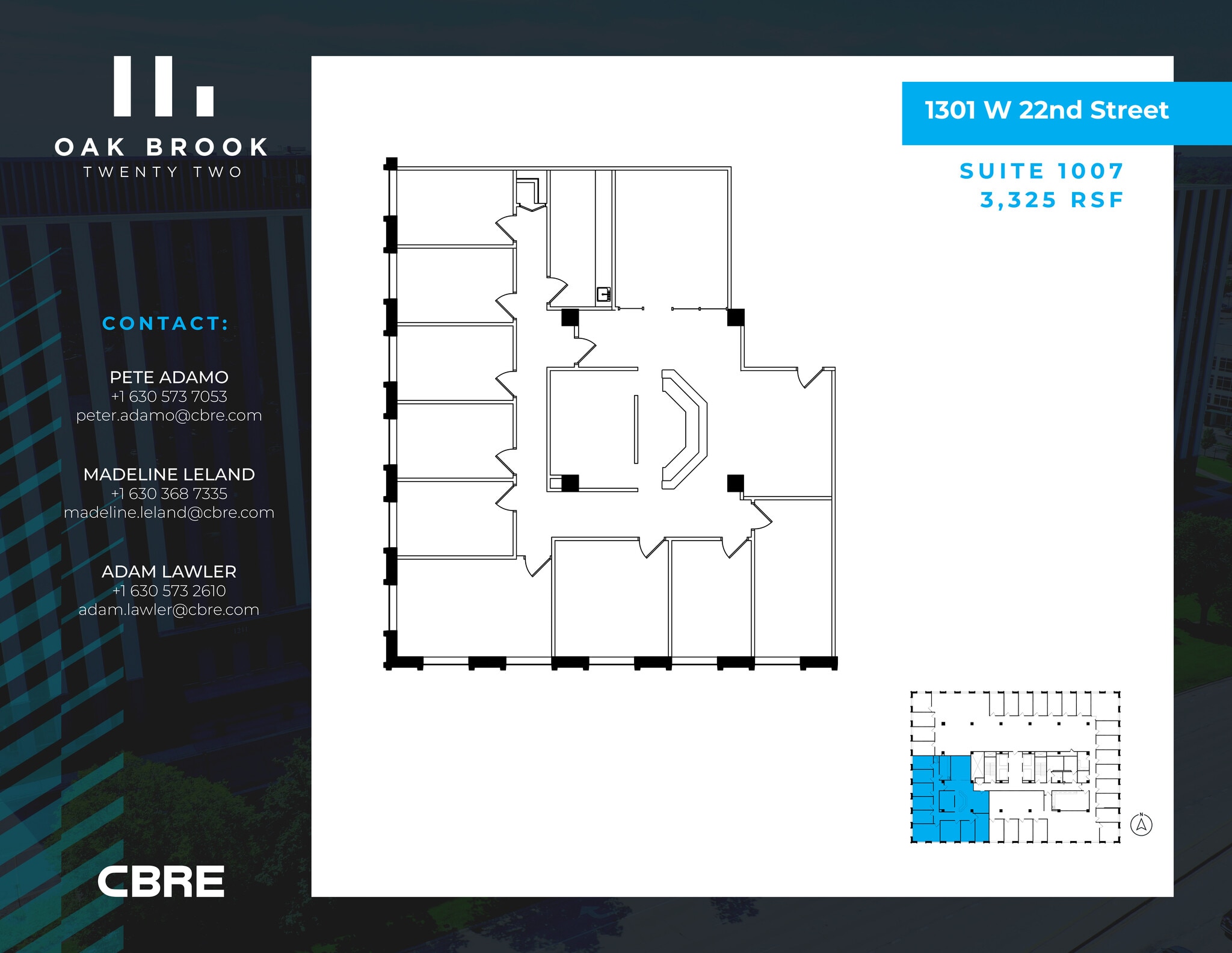 1301 W 22nd St, Oak Brook, IL for lease Floor Plan- Image 1 of 1