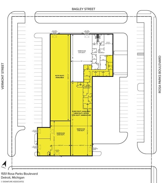1551 Rosa Parks Blvd, Detroit, MI à louer - Plan de site - Image 3 de 3