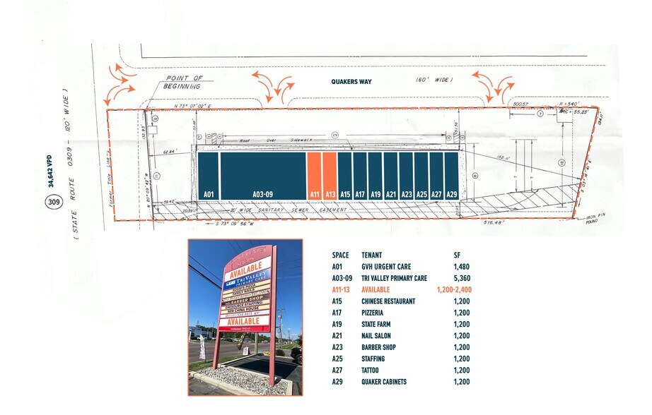 1-29 Quakers Way, Quakertown, PA à louer - Plan de site - Image 2 de 2
