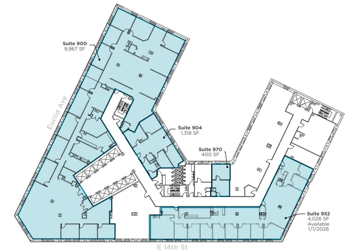 1400-1422 Euclid Ave, Cleveland, OH for lease Floor Plan- Image 1 of 1