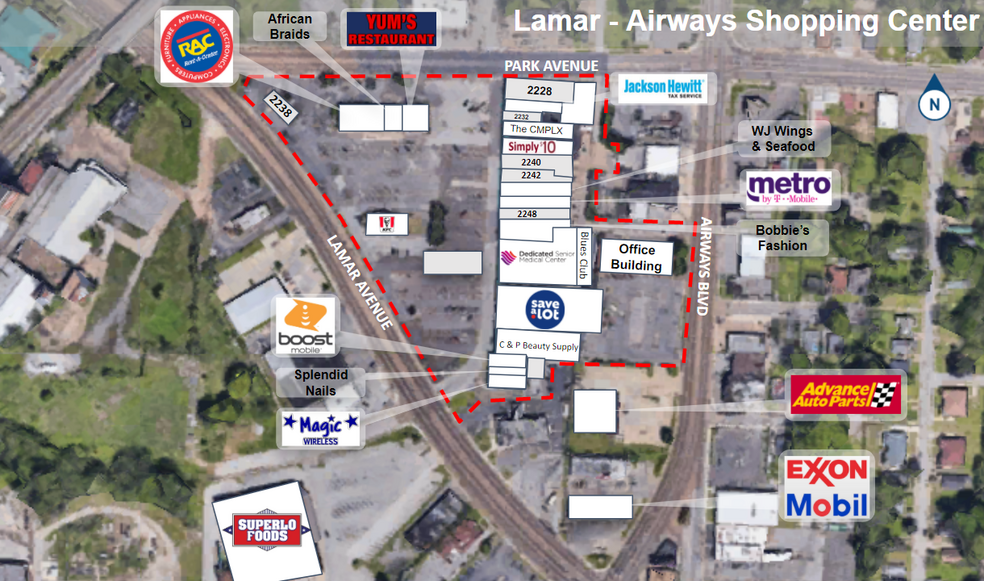 2228 Lamar, Memphis, TN for lease - Aerial - Image 2 of 9