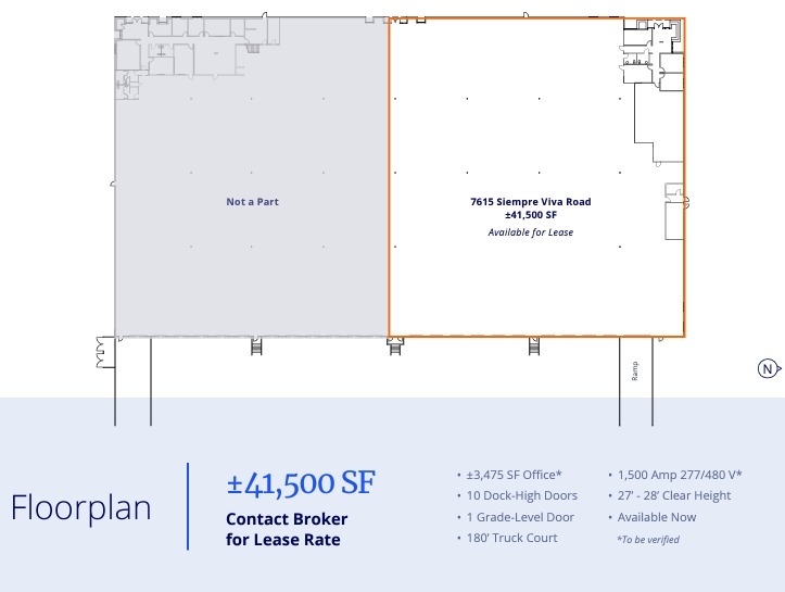 7615 Siempre Viva Rd, San Diego, CA à louer Plan d’étage- Image 1 de 1