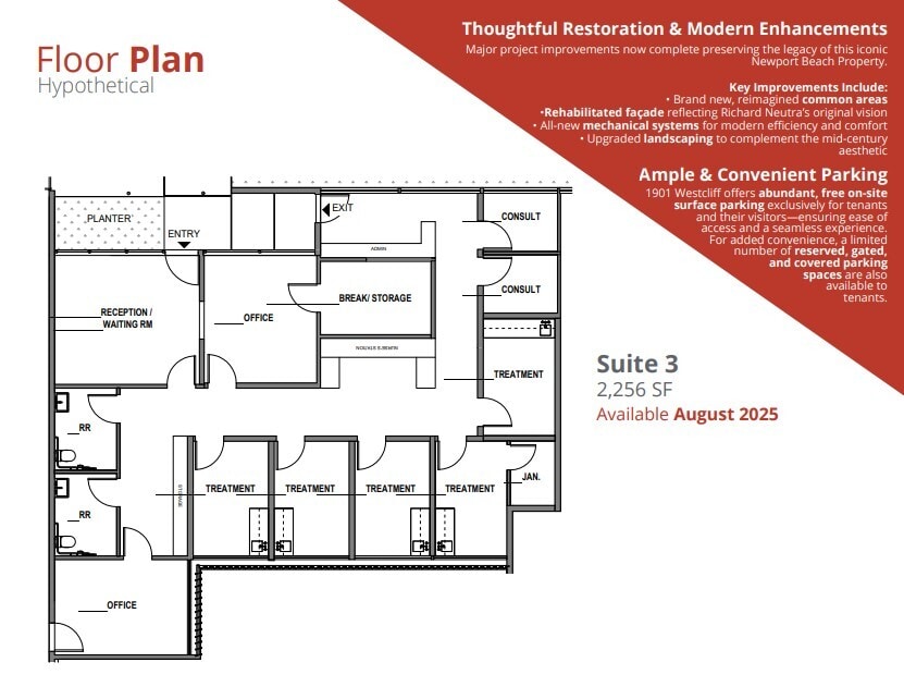 1901 Westcliff Dr, Newport Beach, CA for lease Floor Plan- Image 1 of 1