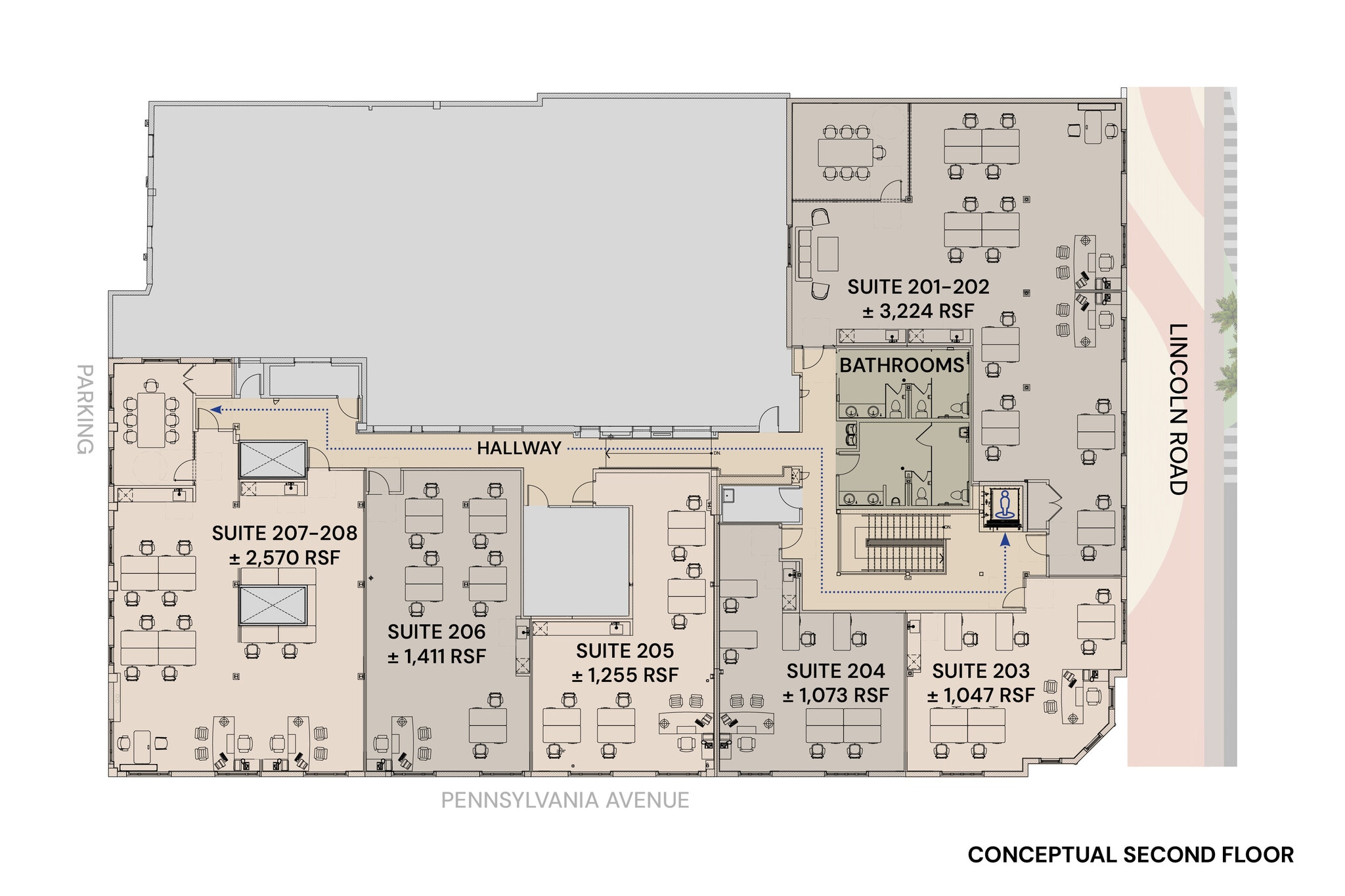 600-612 Lincoln Rd, Miami Beach, FL à louer Plan d’étage- Image 1 de 1