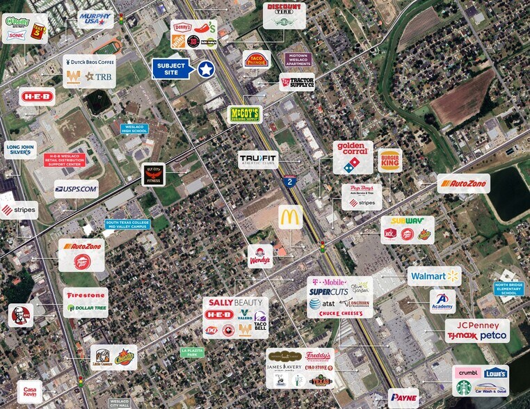 1221 W Expressway 83, Weslaco, TX à vendre - Aérien - Image 3 de 3