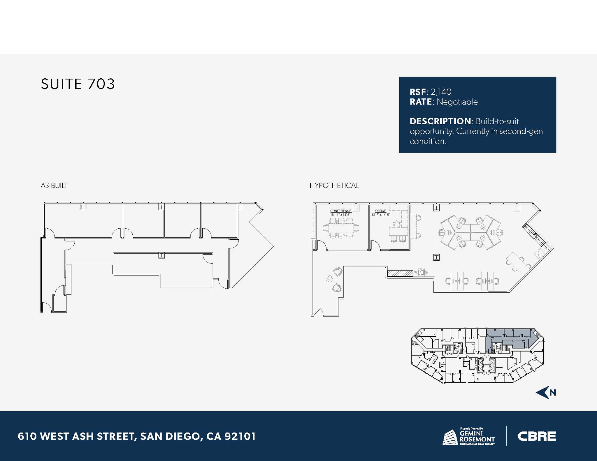 610 W Ash St, San Diego, CA for lease Floor Plan- Image 1 of 1