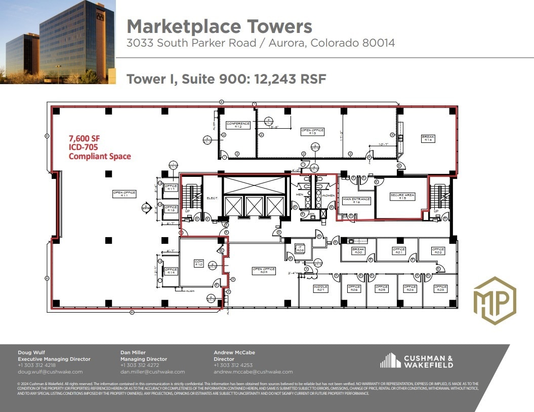 3025 S Parker Rd, Aurora, CO à louer Plan d’étage- Image 1 de 1