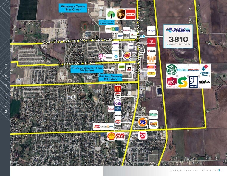 3810 N Main St, Taylor, TX à vendre - Aérien - Image 3 de 4