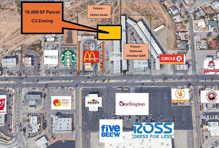 9459 Dyer St, El Paso, TX à vendre - Aérien - Image 3 de 5