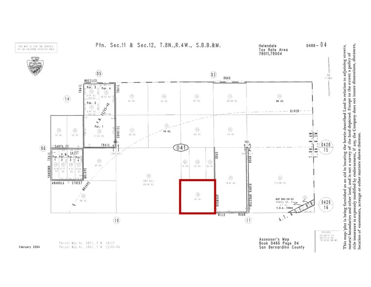 18606 Wild Rd, Helendale, CA à vendre - Plan cadastral - Image 1 de 1