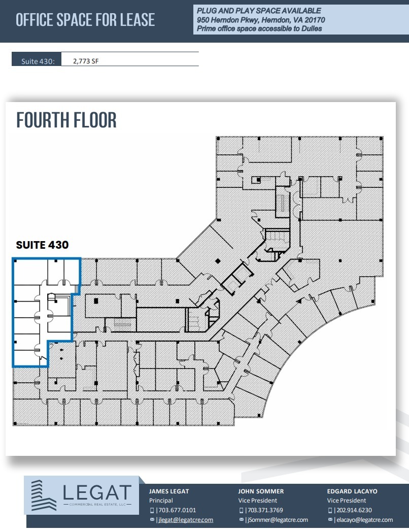 950 Herndon Pkwy, Herndon, VA à louer Plan d’étage- Image 1 de 1