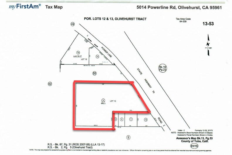 5014 Powerline, Olivehurst, CA à vendre Plan de site- Image 1 de 5