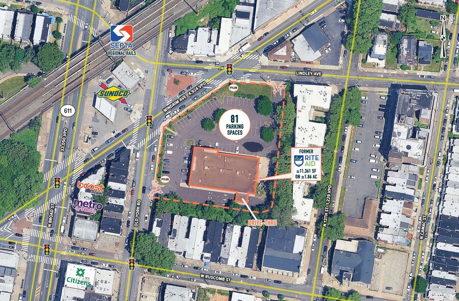 1334 Windrim Ave, Philadelphia, PA for lease - Aerial - Image 2 of 5