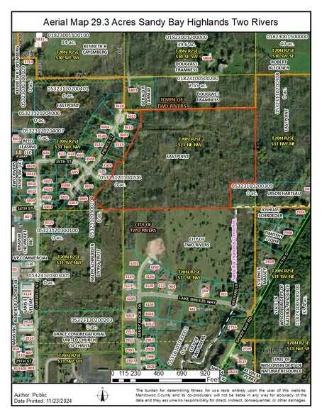 Sandy Bay Road Rd, Two Rivers, WI for sale - Aerial - Image 3 of 8