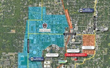 288 S School Ave, Fayetteville, AR - AÉRIEN  Vue de la carte