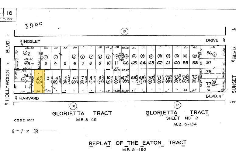 1646 N Harvard Blvd, Los Angeles, CA à vendre Plan cadastral- Image 1 de 1