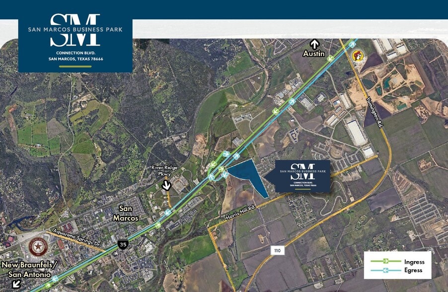 Connection Blvd, San Marcos, TX for sale - Aerial - Image 2 of 3