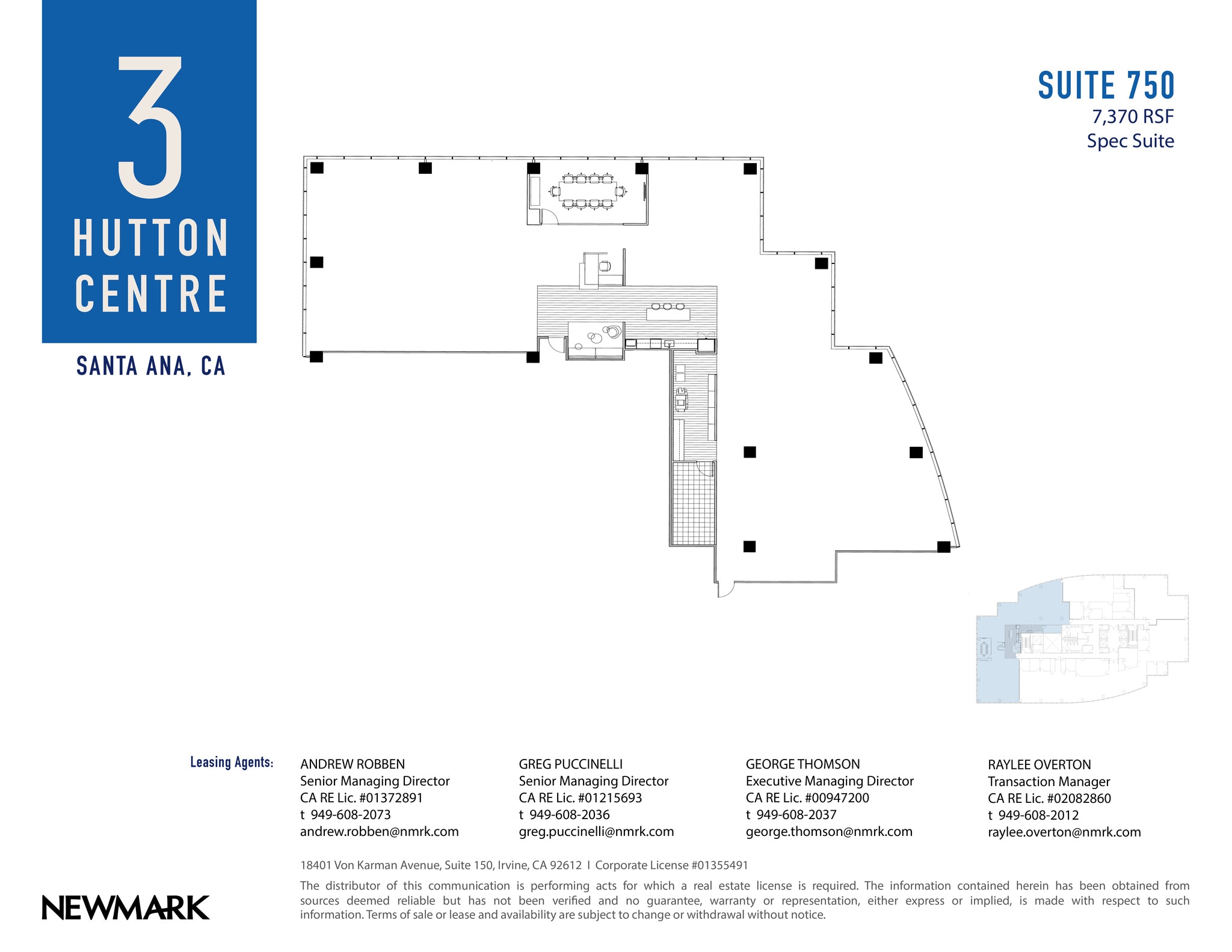 3 Hutton Centre Dr, Santa Ana, CA à louer Plan d’étage- Image 1 de 2