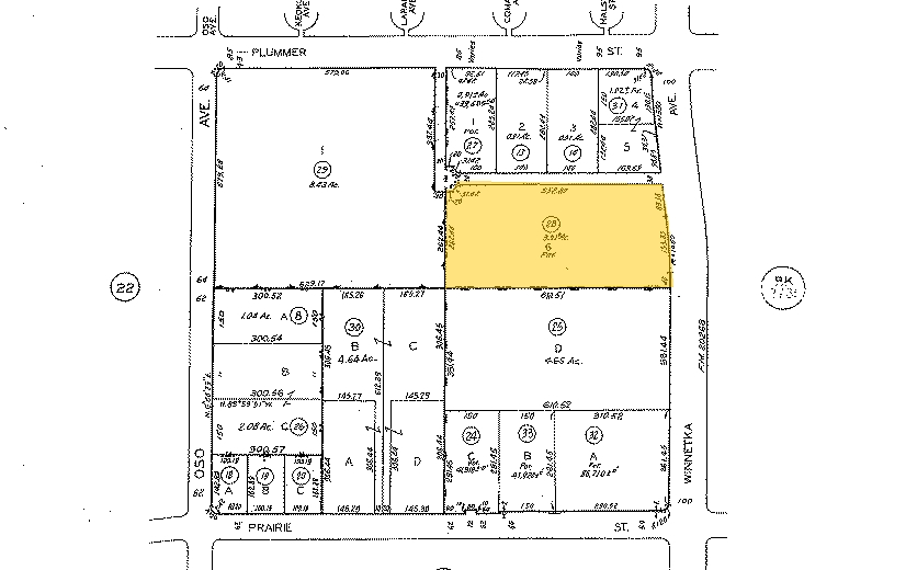 9421 Winnetka Ave, Chatsworth, CA for lease - Plat Map - Image 2 of 5