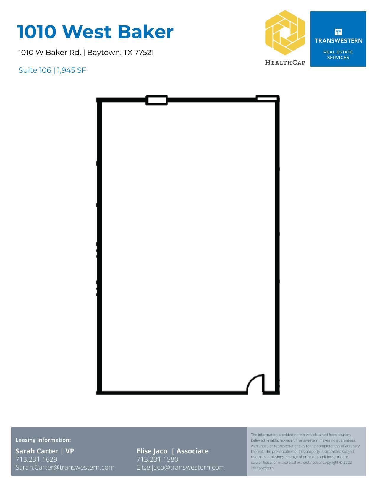 1010 W Baker Rd, Baytown, TX for lease Floor Plan- Image 1 of 2