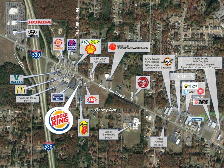 7820 Sheridan Rd, White Hall, AR à vendre - Aérien - Image 2 de 3