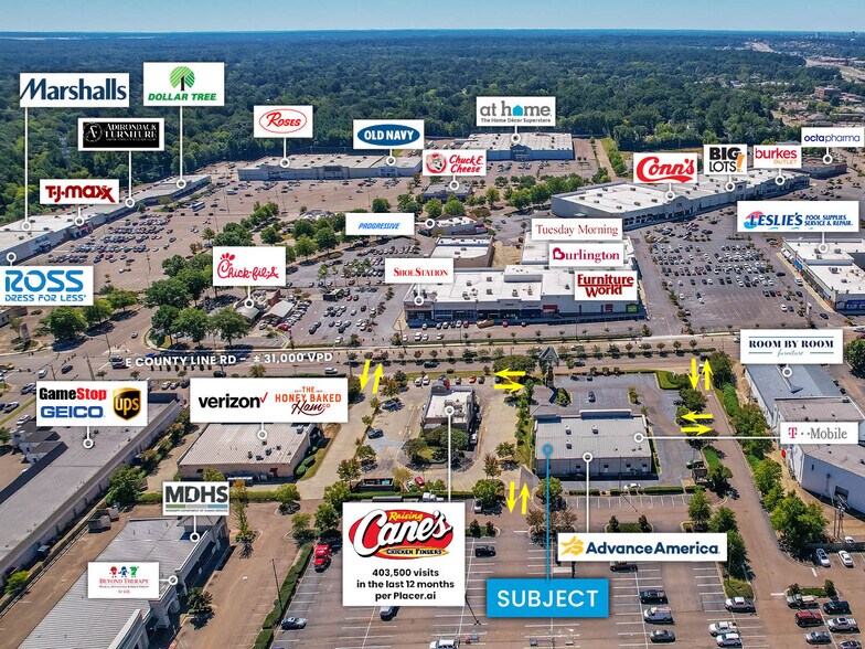 920 E County Line Rd, Ridgeland, MS à louer - Photo du bâtiment - Image 3 de 6