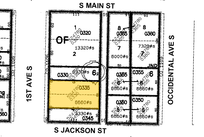 316-318 1st Ave S, Seattle, WA for lease - Plat Map - Image 2 of 6
